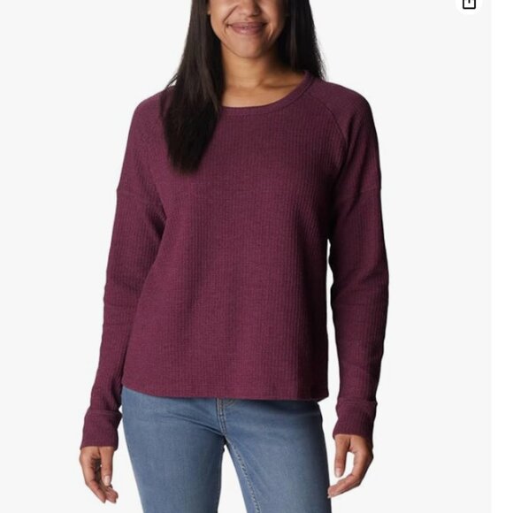 Columbia Pine Peak Long Sleeve Thermal Burgundy - Picture 1 of 4